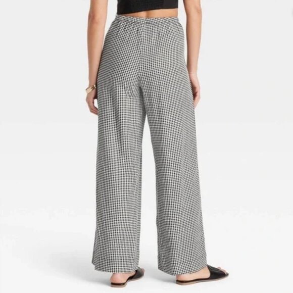 Gingham Wide Leg Pants - Picture 3 of 7